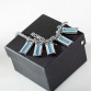 ALULU 2017 Fashion Blue Crystal Square Necklace Inlaid Austrian Rhinestone Pendant Necklace Fine Jewelry For Women
