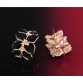 ANFASNI Milan Fashion Design Flower Earrings Rose Golden Color Small Genuine SWA Stellux Crystal Enamel Earring ER0099-A