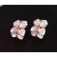 ANFASNI Milan Fashion Design Flower Earrings Rose Golden Color Small Genuine SWA Stellux Crystal Enamel Earring ER0099-A
