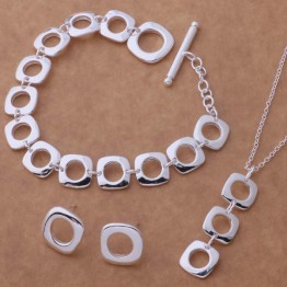 AS039 Hot 925 sterling  silver Jewelry Sets Earring 239 + Necklace 239 + Bracelet 163 /abvaitca aiiaizpa