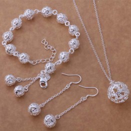 AS226 Hot 925 sterling  silver Jewelry Sets Earring 318 + Bracelet 267 + Necklace 338 /ajaajaha apnajgua