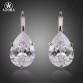 AZORA Brand Design Pear Cut Clear Cubic Zirconia Water Drop Earrings TE0158