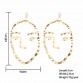 Abstract Art Drop Earrings Gold Color Face Statement Dangle Earrings Girls Fashion Trend Tassel Earrings For Women Bijoux 2017