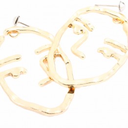 Abstract Art Drop Earrings Gold Color Face Statement Dangle Earrings Girls Fashion Trend Tassel Earrings For Women Bijoux 2017