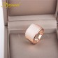 Ajojewel 2017 New Geometric White & Pink Opal Ring Women Big Stone Ring Designs Eco-friendly Jewelry Fine Gifts