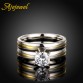 Ajojewel Brand European Style Wedding Jewelry HIgh Quality Stainless Steel Fashion Two Pieces Rings Set For Women