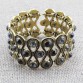Alloy Charm Flower Fashion Colorful Crystal Vintage Gold Color Indian Bracelet Jewelry Bangle For Women