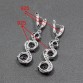 Amazing 925 Sterling Silver Women 4PCS Jewelry Sets Black Zircon Zircon Bracelet/Earrings/Pendant/Necklace/Ring Free Gift JS01
