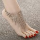 Antique Silver Anklet Fashion Hollow Flower Design Beads Anklets For Women Boho Beach Foot Chains Pendant Anklet