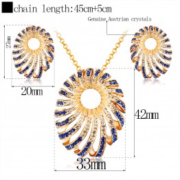 Austrian Crystal jewelry sets for women party fashion gold color rhinestone charm pendant necklace earrings set indian bijoux