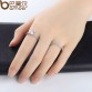 BAMOER  Silver Color Double Ring Sets for Women Pave AAA Zircon Stone Wedding Jewelry YIR045