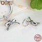 BAMOER Authentic 925 Sterling Silver Sparkling Bow Knot Stackable Ring Jewelry Sets Sterling Silver Jewelry ZHS022