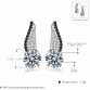 [BLACK AWN] Genuine 925 Sterling Silver Fine Jewelry Eyes Black&White Stone Engagement Stud Earrings for Women T117