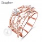 Beagloer 2017 New Arrival Delicate Ring Rose Gold Color Ring Unique Multilayer Hollow Design Fine Jewelry CRI0419-B
