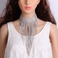 Best lady 2017 Special Design Tassel Collar Pendant Long Chokers Necklace Women Rhinestone Wedding Maxi Statement Necklace 5128