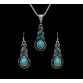 Bohemian Tibetan Silver Color African Beads Jewelry Sets for Women Wedding Costume dubai Jewelry Sets Crystal Necklace Earrings