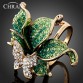 CHRAN Wholesale Gold Color Party Jewelry Rings Elegant Fashion Crystal Butterfly Shape Wedding Rings For Women