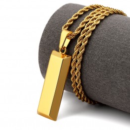 Charms Jewelry Gifts Men Women Bling  Golden Cube Bar Bullion Necklaces Pendants Night Bar Cliub Hip Hop Chains
