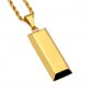 Charms Jewelry Gifts Men Women Bling  Golden Cube Bar Bullion Necklaces Pendants Night Bar Cliub Hip Hop Chains