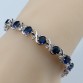 Cheap 4PCS Women Jewelry Sets 925 Sterling Silver Blue Cubic Zirconia Earring Pendant Necklace Bracelet Ring Free Gift JS63