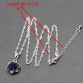 Cheap 4PCS Women Jewelry Sets 925 Sterling Silver Blue Cubic Zirconia Earring Pendant Necklace Bracelet Ring Free Gift JS63