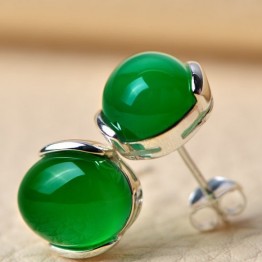 Christmas vintage green red stone earrings Women's stud earrings with stone bridal Jewelry