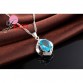 Classic 100% 925 Sterling Silver Top Grade AAA++ CZ   Zircon Wedding Engagment Necklace+Earring Blue Jewelry Sets