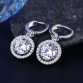 Classic Design Sliver Color Cushion Cut Big 5 Carat CZ Crystal Wedding Drop Earrings for Women E825