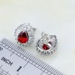 Classic Red Garnet Cubic Zirconia White Crystal 925 Silver Jewelry Sets For Women Wedding Earrings/Pendant/Necklace/Bracelet