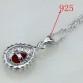 Classic Red Garnet Cubic Zirconia White Crystal 925 Silver Jewelry Sets For Women Wedding Earrings/Pendant/Necklace/Bracelet