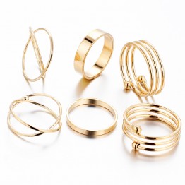 Composite 6 Pcs/Set Hot Korea Personality Retro Alloy Toe Ring Gold Color Joint Ring Foot Ornaments Bijoux Bagues Femme Anillo
