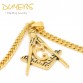 DUYEBS Retro freemasons geometric necklaces & pendants Hiphop Gold-color Stainless Steel 70cm long Chain fashion Men jewelry