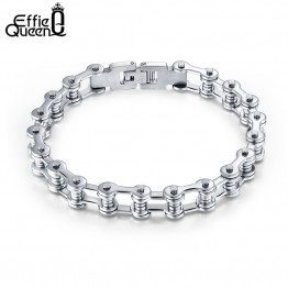 Effie Queen 2017 Newest Style Stainless Steel Men Bracelet Bicycle Chain Design Bracelets Personalized Man Fashion Jewelry IB22