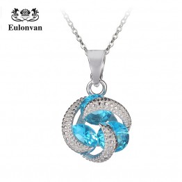 Eulonvan Choker Pendant Chain Necklace For Women 925 Sterling Silver Collier Femme Ladies Necklace Jewelry Accessories S3737