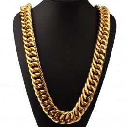 Exaggerated Extra-coarse Aluminum Long Chains Gold Silver Wide Necklace Hip Hop Bling Jewelry Hipster Men Women Joyas Tide Brand