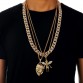 Extra-coarse Golden Miami Cuban Link Iced Out Fully Diamante Bling CZ Necklaces Hip Hop Cool Jewelry Hipster Men Chain Necklace
