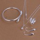 Factory price 925 Jewelry silver plated set waterdrop jewelry sets necklace bracelet bangle earring ring free shipping