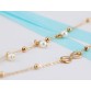 Fashion Design Summer Style Beach Silver Color Anklet Two layers Charm Chains Anklet Simulate Peal Women Lady Anklets Jewelry