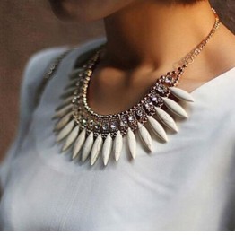 Fashion Women Crystal Pendant Chain Choker Chunky Statement Bib Necklace BOHO