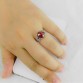 Fine Jewelry 925 Sterling Silver Anel Vintage Red Garnet Natural Stones Ring For Women