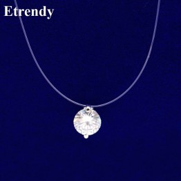 Fine Transparent Invisible Line  Super Shinning Zircon Choker Necklace Women 2017 New Jewelry Bijoux Elegant