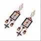 Florosy Colorful Enamel Metal Ethnic Handmade Earrings For Women Crystal Flower Alloy Pendant Dangle Earrings Jewelry 2 Colors