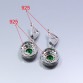 Free Shipping Fashion White Green Zircon 4PCS 925 Sterling Silver Women Jewelry Set Earrings Ring Necklace Pendant Bracelet Z56