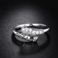 GULICX 2017 Fashion Designer Ring White Gold-color Crystal Stone CZ Zirconia Love Hollow Huggie Ring For Women Jewelry R058