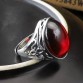 GZ Vintage Garnet Red Stone S925 Silver Ring Opened Size 100% Pure 925 Sterling Silver Rings for men Jewelry LR108
