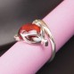Garnet Fox Ring 925 Silver Bague Pure joyas de plata Wedding Red Stone S925 Sterling Silver Rings for Women Jewelry