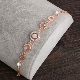 H:HYDE Hot Selling Classic Design 2017 Gold Color Crystal For Female Bracelets  Women Jewelry