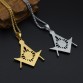 HIP Hop Iced Out Crystal Masonic Freemasonry Pendants Necklaces Bling Gold Stainless Steel Chain Accessories for Men Jewelry