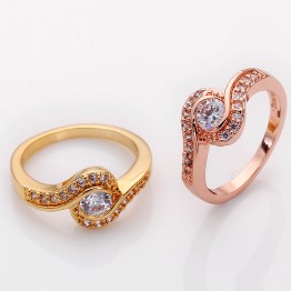 High Quality Designs 18 K Rose Gold & Gold Multi Style Cubic Zircon Finger Rings For Women Bride Engagement Anillos CZ Jewelry