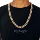Hip Hop Bling Fully Iced Out Men's Electroplated Miami Cuban Link Chain Gold Necklace Simulated Gemstone Hipster Jewelry